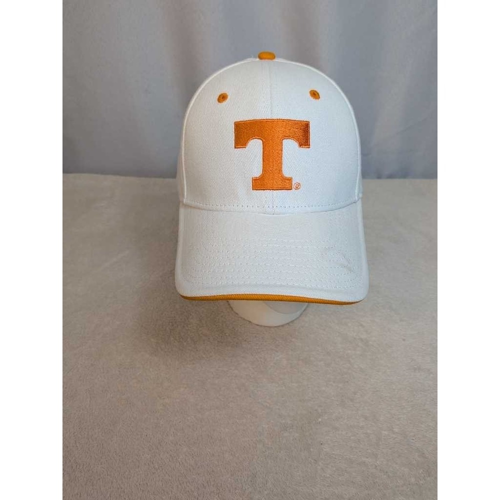 Tennessee Volunteers White Orange Embroidered T Logo Baseball Cap OSFA